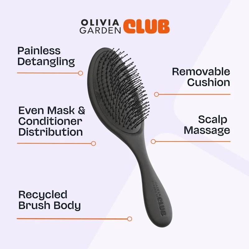 Olivia Garden Club The Reset Wet&Curly Detangling Hairbrush plochý kartáč s pouzdrem 1 ks