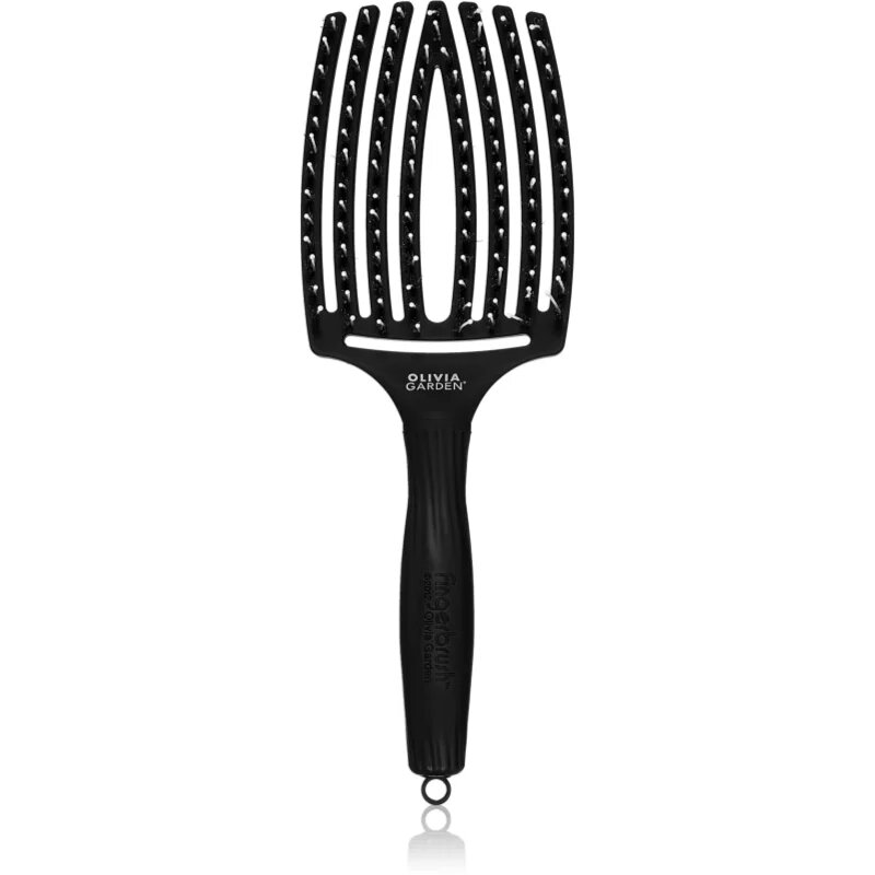 Olivia Garden Fingerbrush Combo velký plochý kartáč s nylonovými a kančími štětinami Large 1 ks