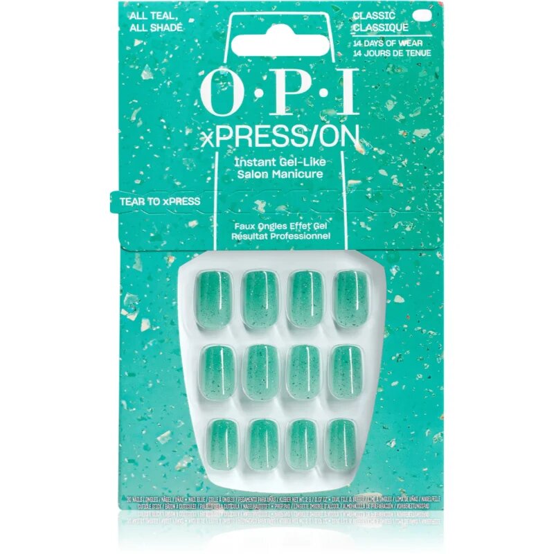 OPI Make ‘Em Jelly! XPRESS/ON umělé nehty All Teal All Shade 30 ks