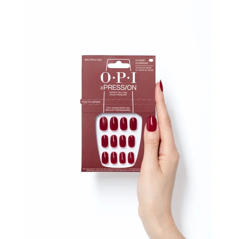 OPI xPRESS/ON umělé nehty Big Apple Red 30 ks