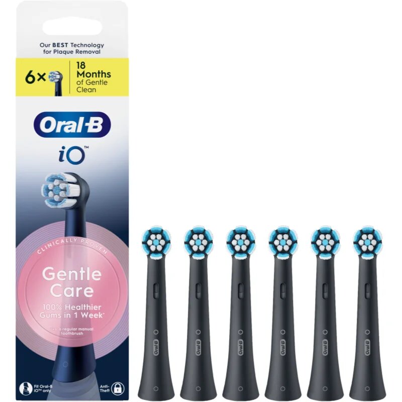 Oral-B iO Gentle Care náhradní hlavice pro citlivé dásně Black 6 ks