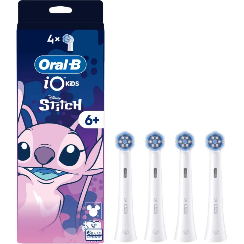 Oral-B iO Kids Disney Stitch Angel náhradní hlavice pro zubní kartáček pro děti 6 y+ 4 ks