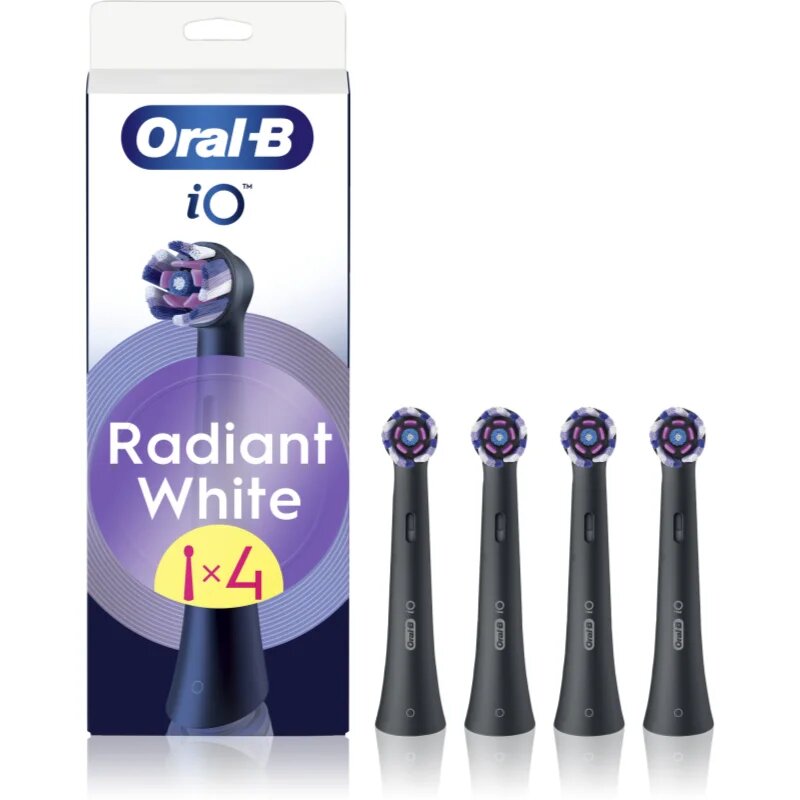 Oral-B iO Radiant White náhradní hlavice pro zubní kartáček s bělicími vlákny Black 4 ks