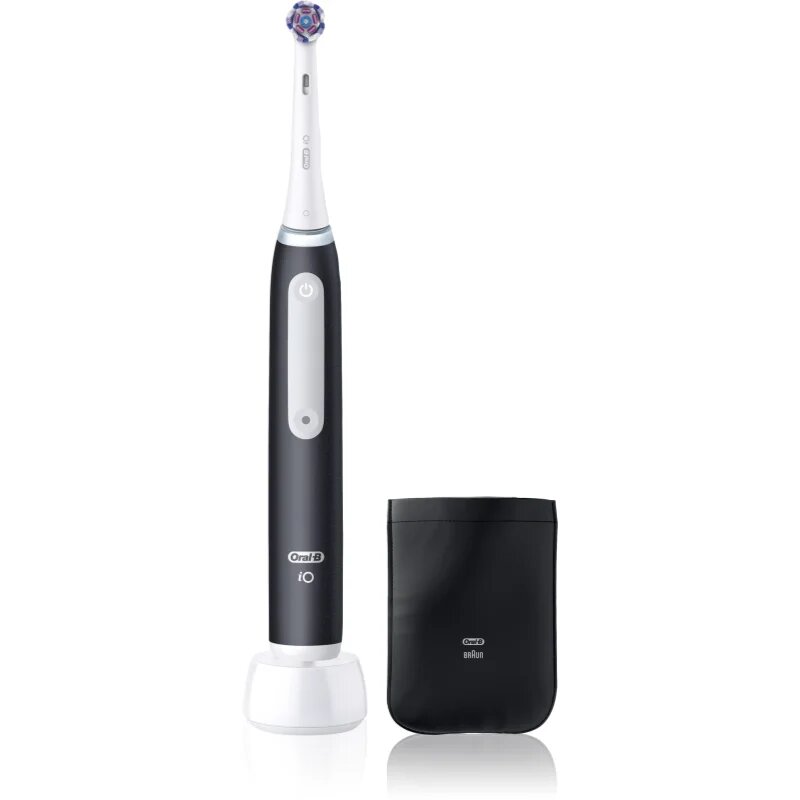 Oral-B iO White Clean elektrický zubní kartáček s pouzdrem na nabíječku Matte Black 1 ks