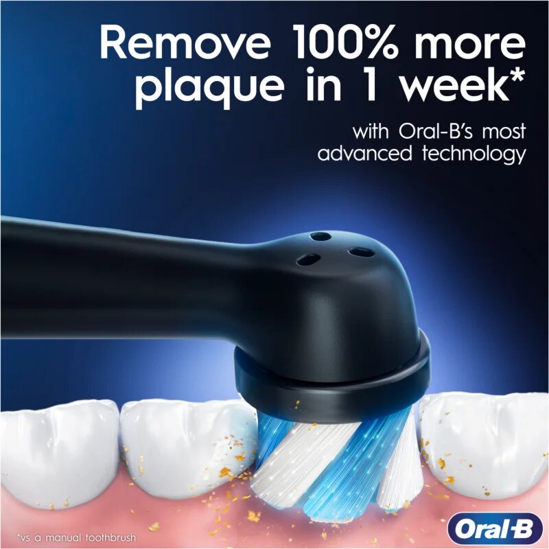 Oral-B iO White Clean elektrický zubní kartáček s pouzdrem na nabíječku Matte Black 1 ks