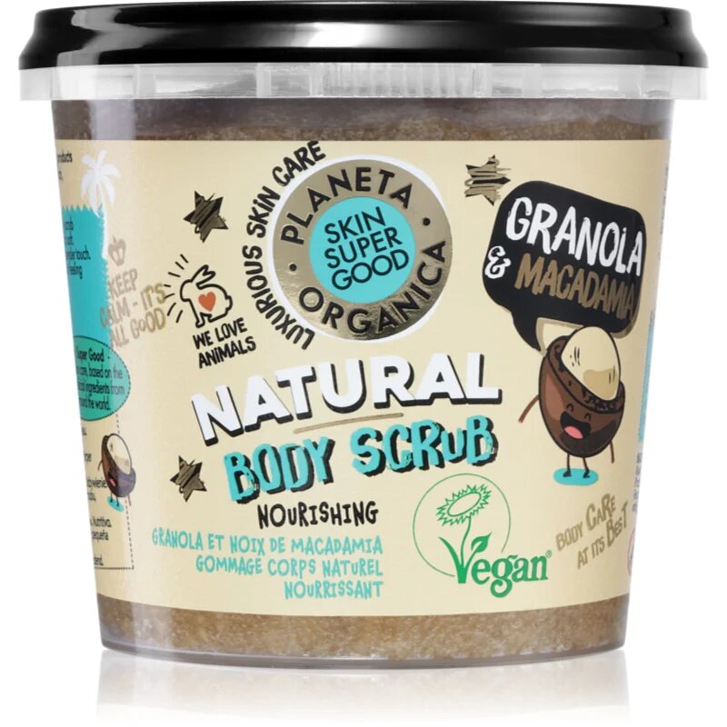 Organic Shop Skin Super Good Granola & Macadamia vyživující tělový peeling 360 ml
