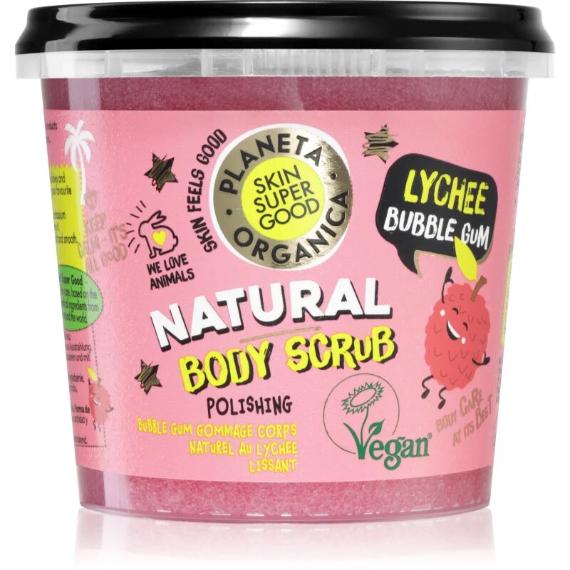 Organic Shop Skin Super Good Lychee Bubble Gum tělový peeling pro jemnou a hladkou pokožku 360 ml