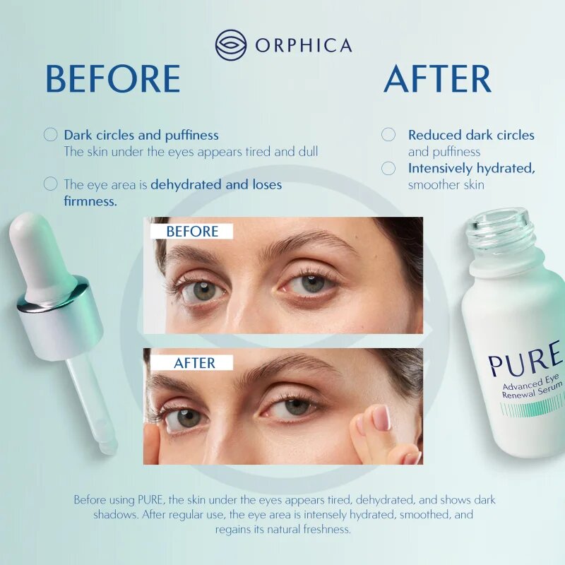 Orphica Pure noční rozjasňující sérum na oční okolí 15 ml