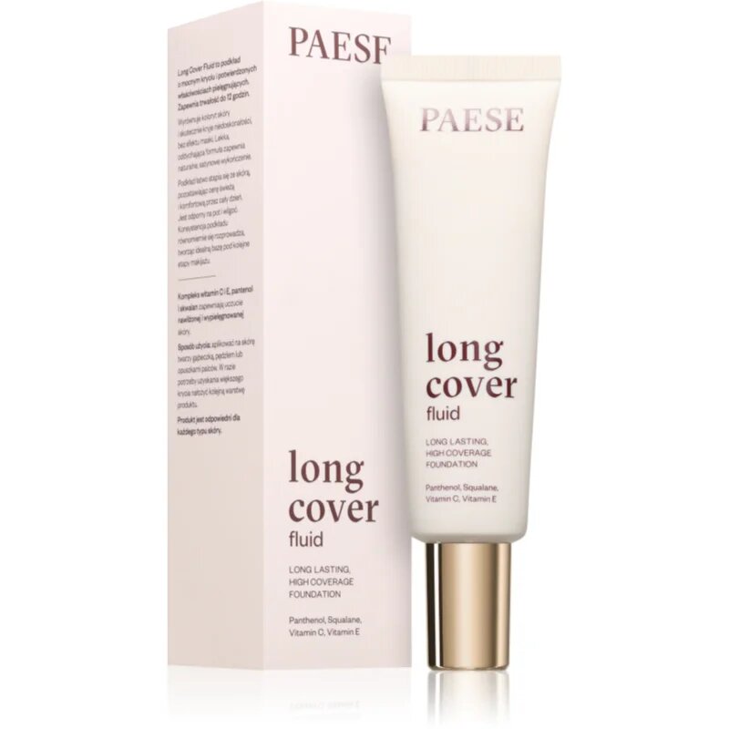 Paese Long Cover Fluid Tube Foundation vysoce krycí make-up odstín 00 nude 30 ml