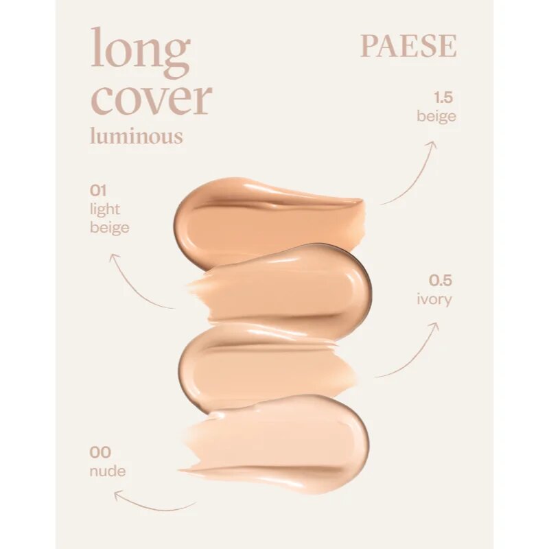 Paese Long Cover Luminous Foundation rozjasňující make-up odstín 00 nude 30 ml