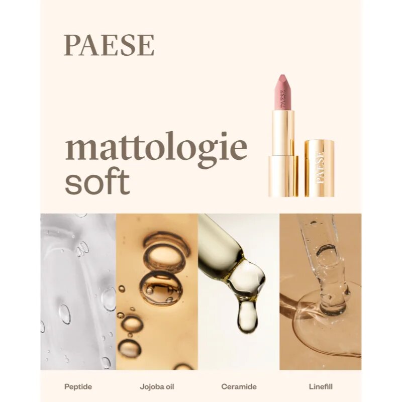 Paese Mattologie Soft Lipstick krémová rtěnka s matným efektem odstín 114 pink suede 4.3 g