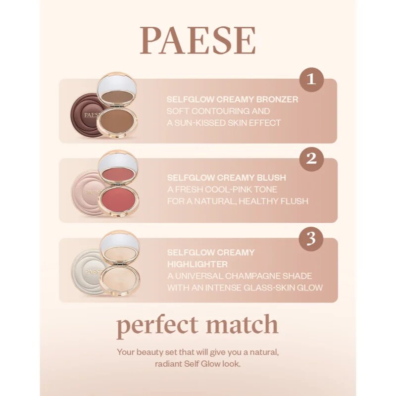 Paese Self Glow Highlighter krémový rozjasňovač odstín golden hour 8 g
