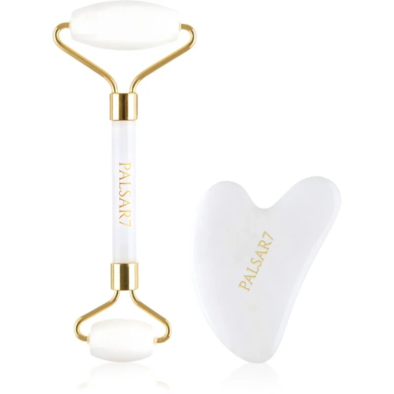 PALSAR7 Massage Roller and Guasha White Jade masážní váleček na obličej a masážní pomůcka