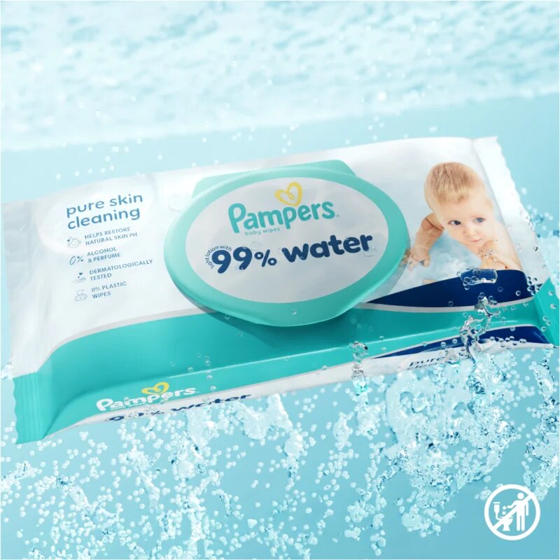 Pampers 99% Water Baby Wipes vlhčené čisticí ubrousky pro děti 9x60 ks