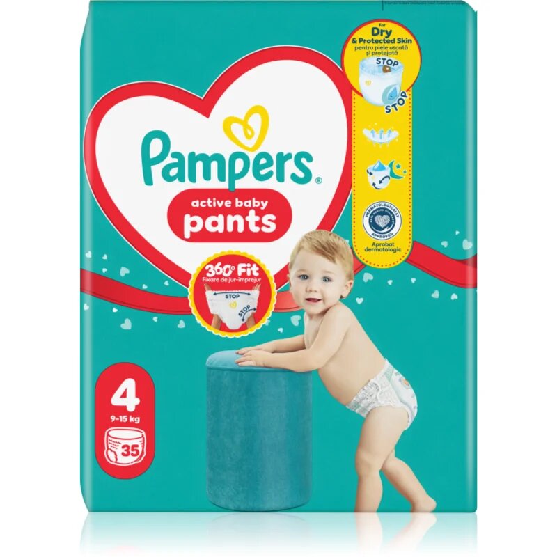 Pampers Active Baby Pants Size 4 jednorázové plenkové kalhotky 9-15 kg 35 ks