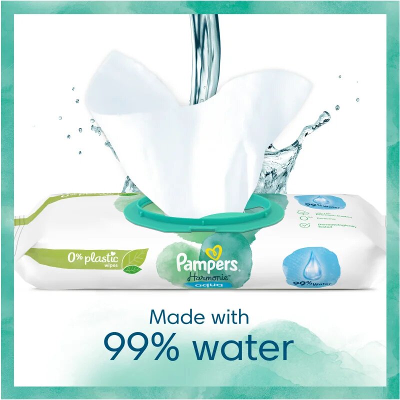 Pampers Harmonie Aqua vlhčené čisticí ubrousky pro děti 24x48 ks