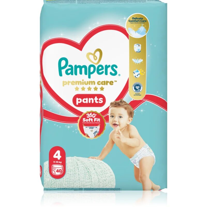 Pampers Premium Care Pants Size 4 jednorázové plenkové kalhotky 9-15 kg 40 ks