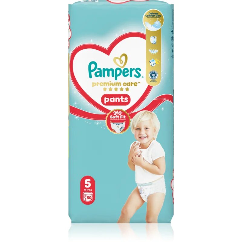 Pampers Premium Care Pants Size 5 jednorázové plenkové kalhotky 11-17 kg 50 ks