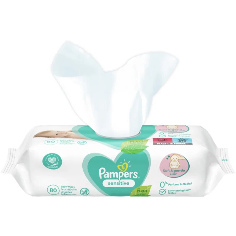 Pampers Sensitive vlhčené čisticí ubrousky pro děti pro citlivou pokožku 15x80 ks