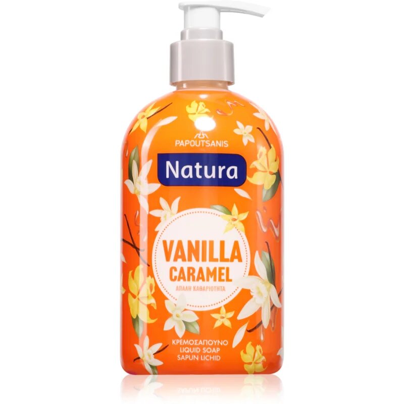 PAPOUTSANIS Natura Vanilla Caramel tekuté mýdlo 480 ml