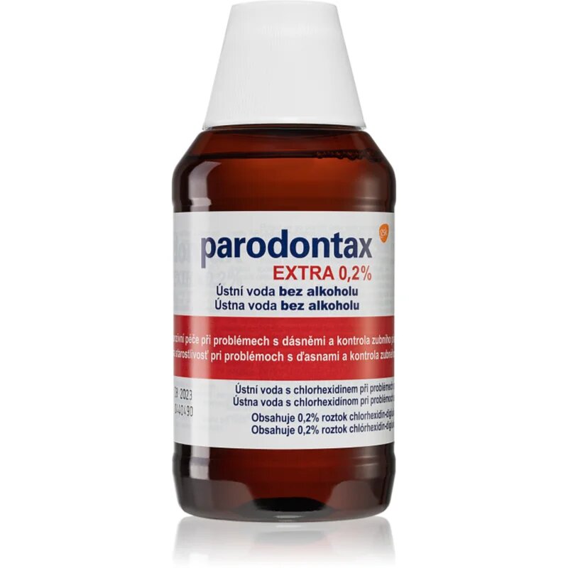 Parodontax Extra 02% ústní voda proti zubnímu plaku a pro zdravé dásně bez alkoholu 300 ml