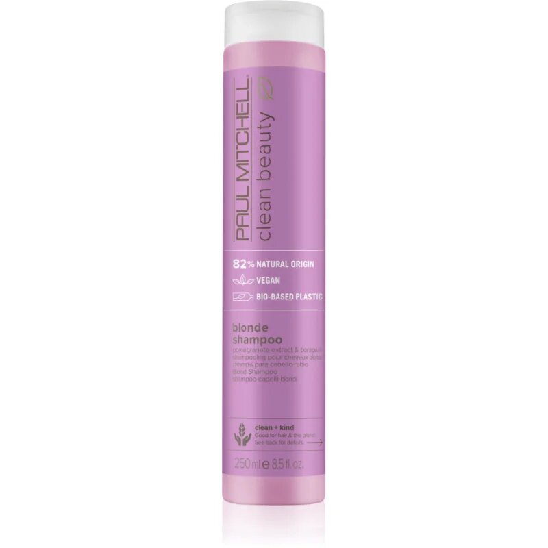 Paul Mitchell Clean Beauty Blonde Shampoo fialový šampon pro zesvětlené melírované studené blond vlasy 250 ml