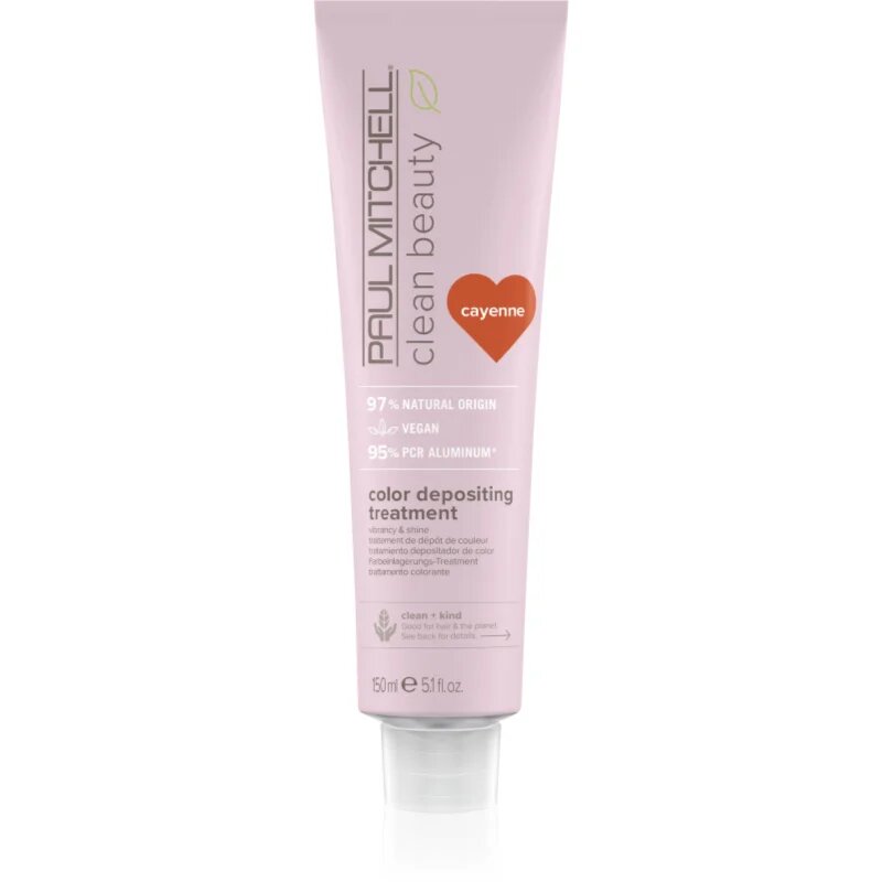 Paul Mitchell Clean Beauty Color Depositing Treatment vyživující maska pro barvené vlasy odstín Cayenne 150 ml