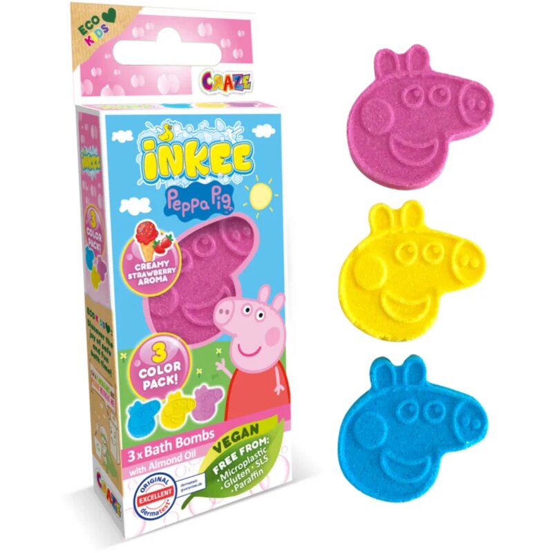 Peppa Pig Bath Bomb koupelová bomba pro děti 3x15 g