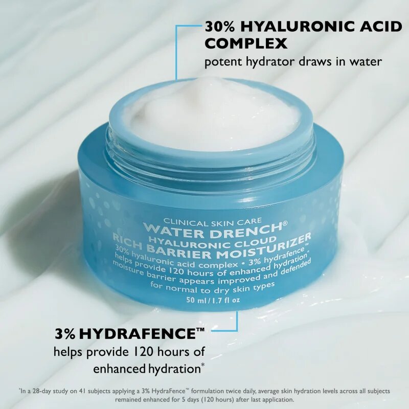 Peter Thomas Roth Water Drench Hyaluronic Cloud Rich Barrier Moisturizer bohatý hydratační krém pro obnovu kožní bariéry 50 ml