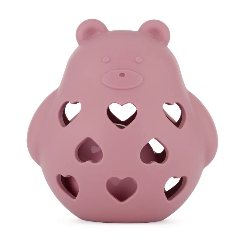 Petite&Mars Bear Basil 0m+ chrastítko Dusty Rose 1 ks