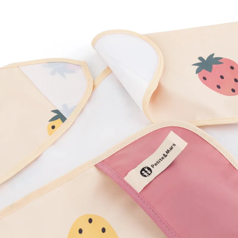 Petite&Mars Ben bryndák s dlouhými rukávy 2 y+ Beige Strawberries 1 ks