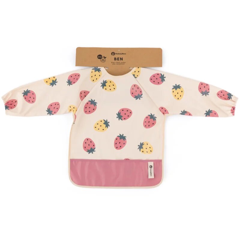 Petite&Mars Ben bryndák s dlouhými rukávy 2 y+ Beige Strawberries 1 ks