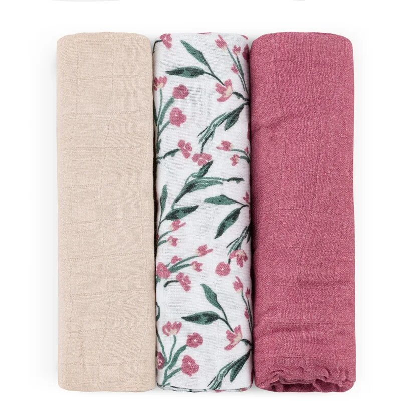 Petite&Mars Moussy látkové pleny Pink Meadow 68 x 68 cm 3 ks