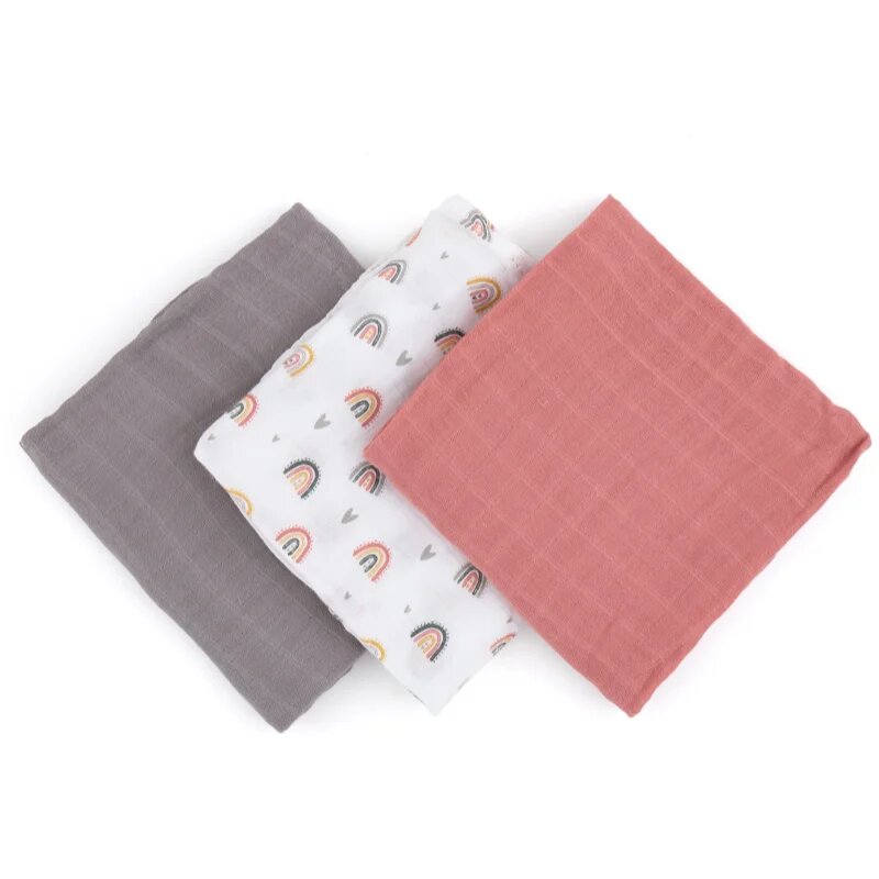 Petite&Mars Moussy látkové pleny Rose Rainbows 68 x 68 cm 3 ks