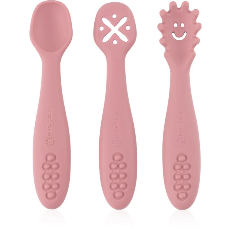 Petite&Mars Take&Match 6m+ lžička pro děti Dusty Rose 3 ks