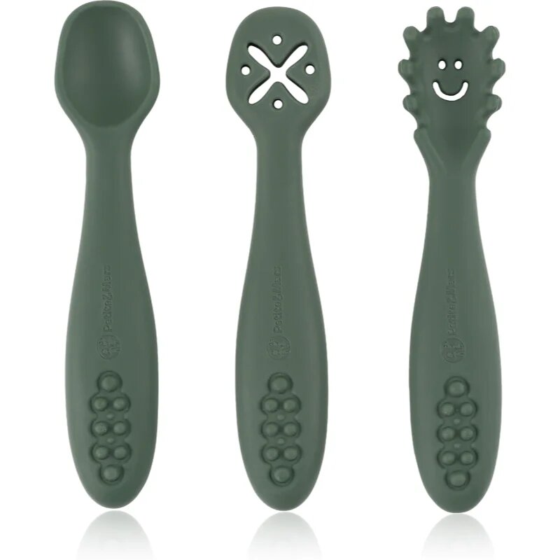 Petite&Mars Take&Match 6m+ lžička pro děti Misty Green 3 ks