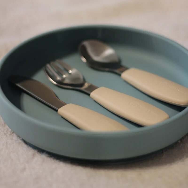 Petite&Mars Take&Match Stainless Steel Cutlery Set příbor pro děti Desert Sand 12m+ 3 ks
