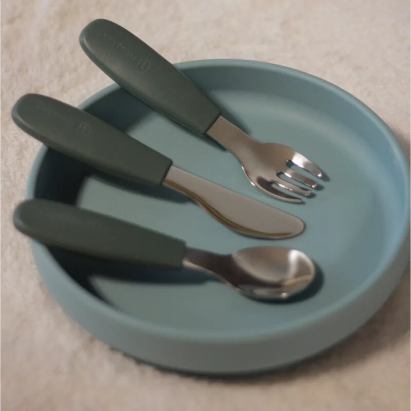Petite&Mars Take&Match Stainless Steel Cutlery Set příbor pro děti Frosted Sky 12m+ 3 ks