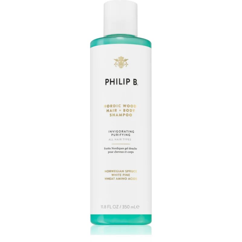 Philip B. White Label Nordic Wood čisticí šampon na tělo a vlasy 350 ml
