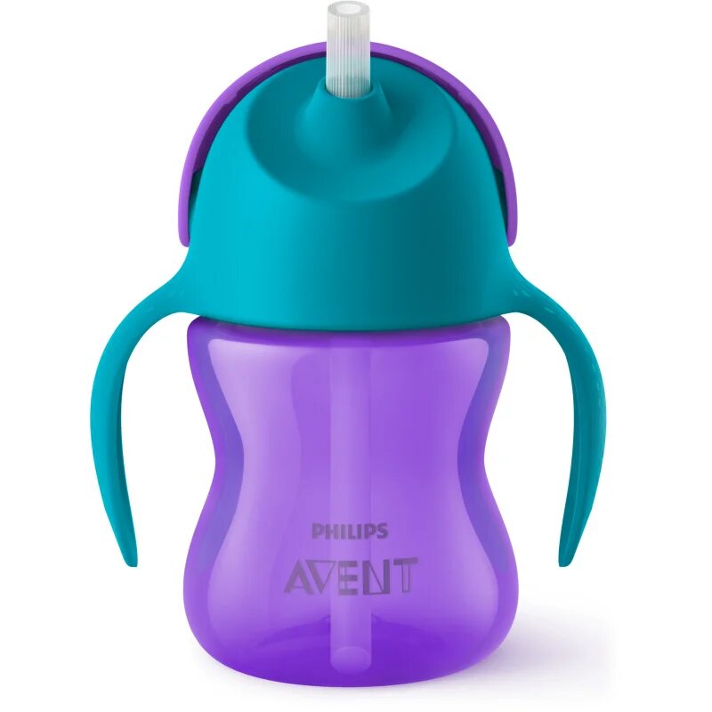 Philips Avent Bendy Straw SCF796/02 9m+ hrnek s ohebným brčkem Purple 1 ks