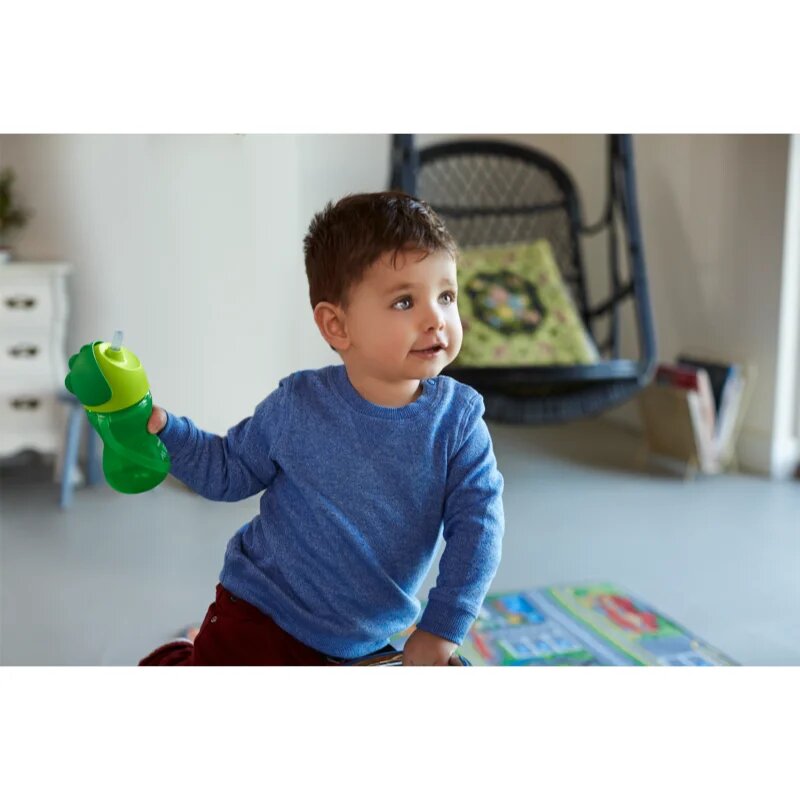 Philips Avent Bendy Straw SCF798/01 12m+ hrnek s ohebným brčkem Green 300 ml