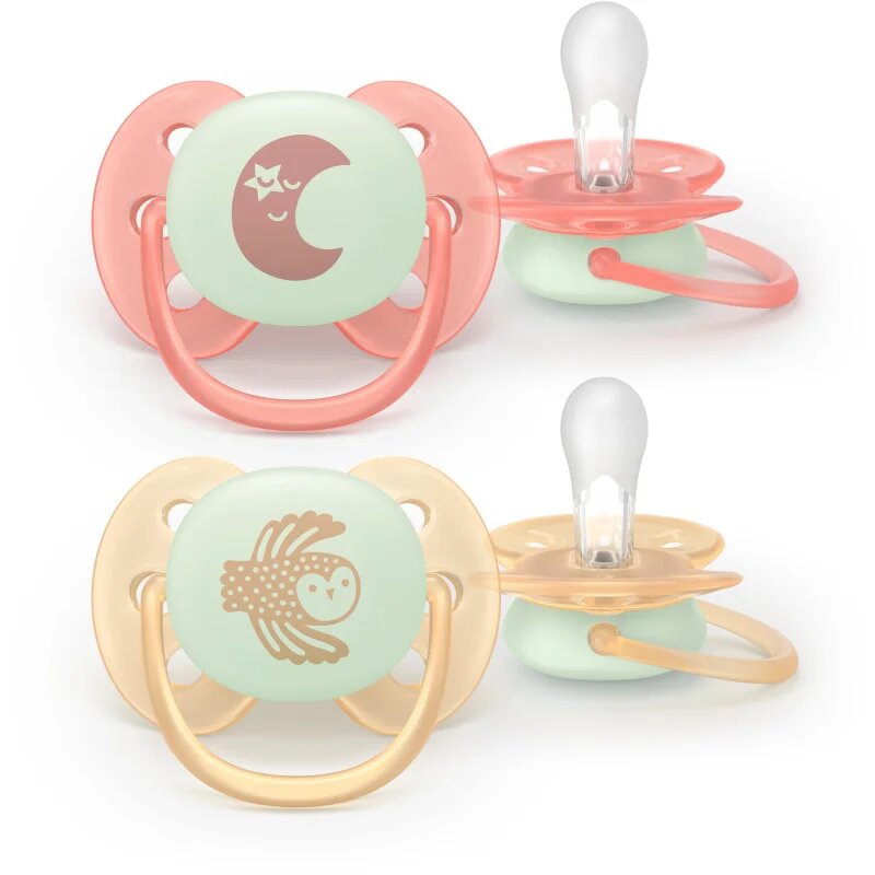 Philips Avent Ultrasoft Night SCF094/02 0-6m dudlík Neutral 2 ks