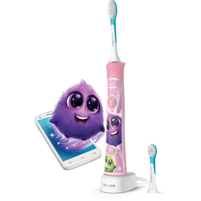 Philips Sonicare For Kids HX6352/42 sonický elektrický zubní kartáček pro děti s Bluetooth Pink 1 ks