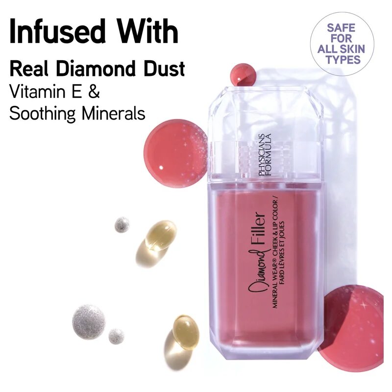 Physicians Formula Mineral Wear® Diamond Filler rtěnka na rty a tváře odstín Brilliant Peach 7.3 ml