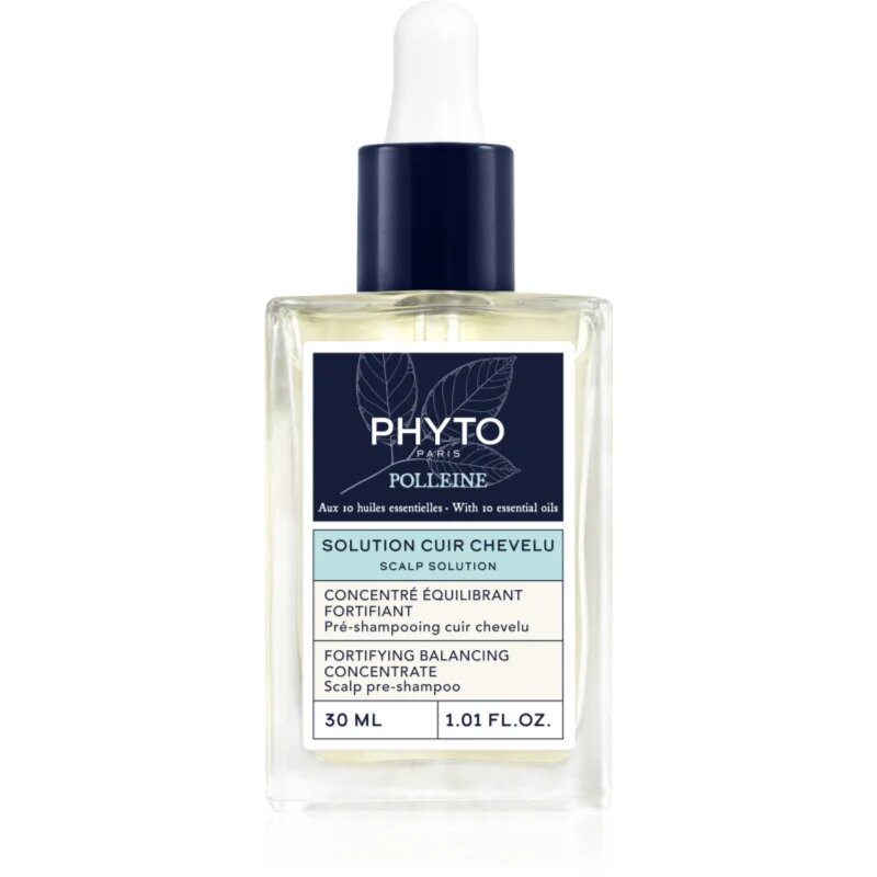 Phyto Polleine Fortifying Balancing Concentrate předšamponová péče pro mastnou pokožku hlavy 30 ml