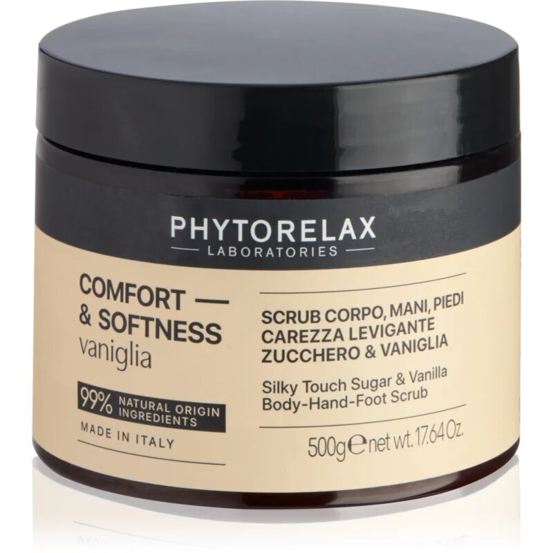 Phytorelax Laboratories Comfort & Softness Vanilla vyhlazující peeling na ruce nohy a tělo 500 ml