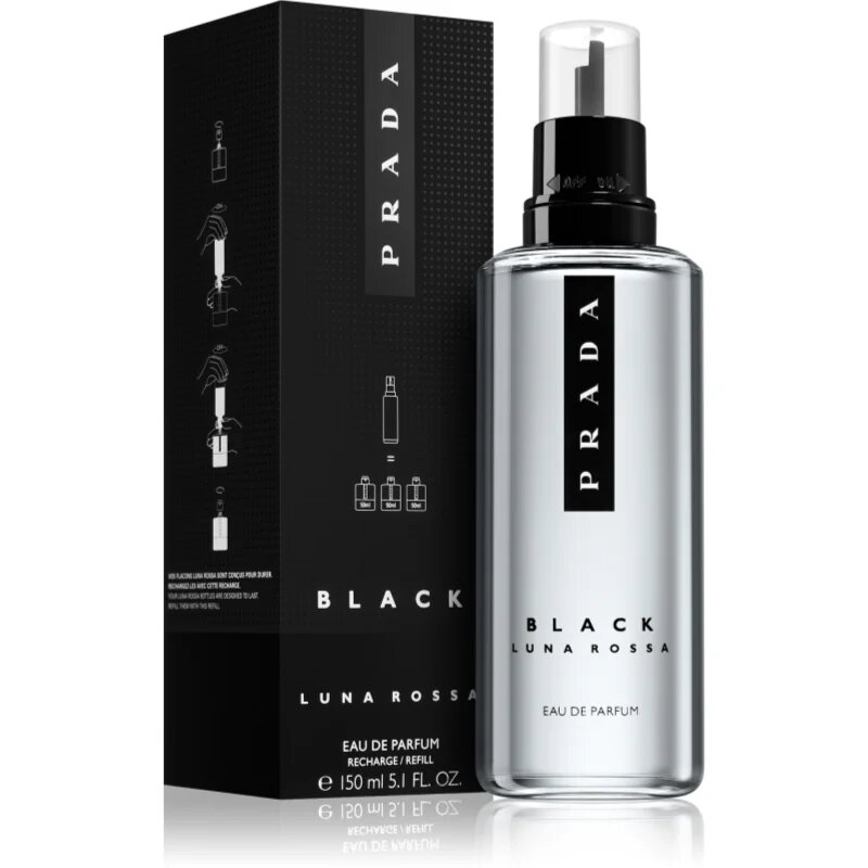 Prada Luna Rossa Black parfémovaná voda – náhradní náplň pro muže Refill 150 ml