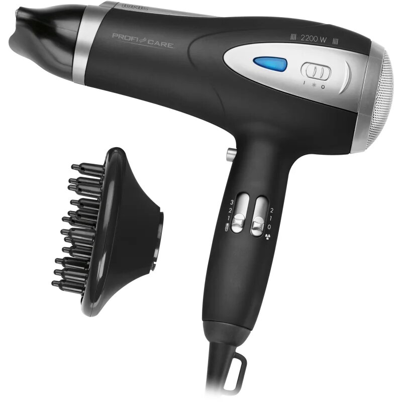 ProfiCare HTD 3113 fén na vlasy Black 1 ks