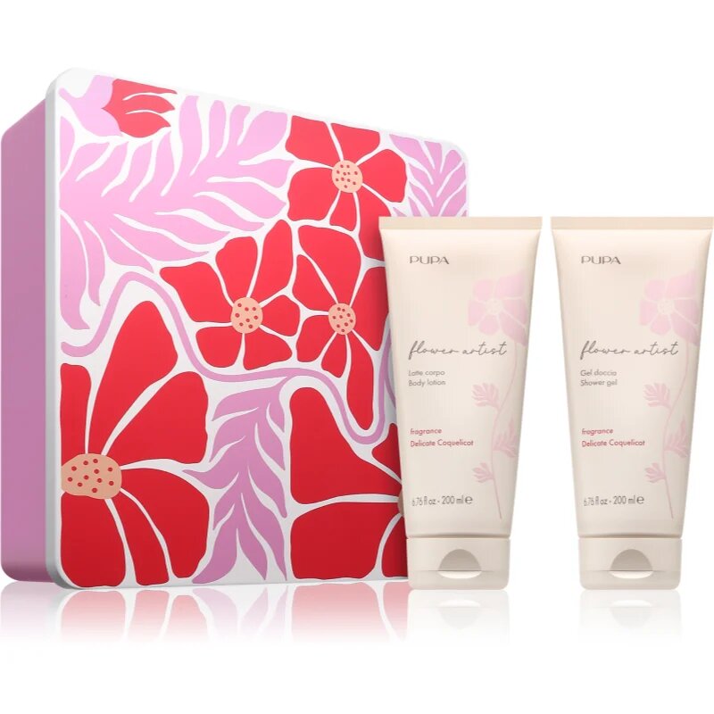 PUPA Milano Flower Artist Kit dárková sada na tělo s vůní Delicate Coquelicot 1 ks