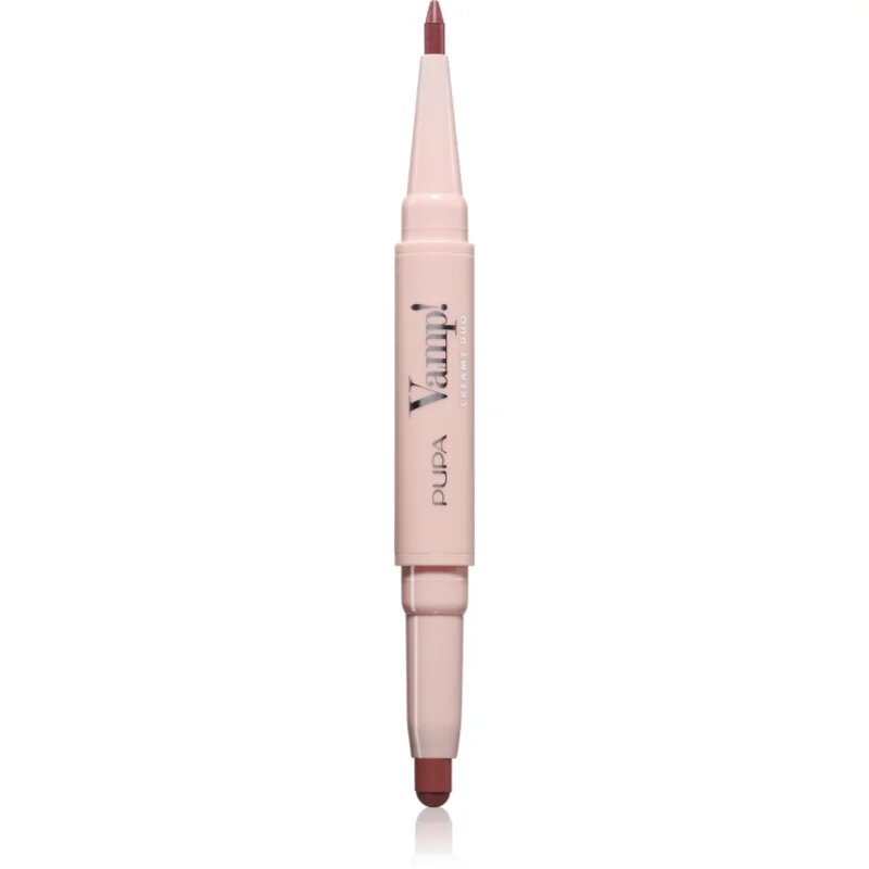 PUPA Milano Vamp! Creamy Duo rtěnka a konturovací tužka na rty 2 v 1 odstín 006 Deep Rose 0.8 g